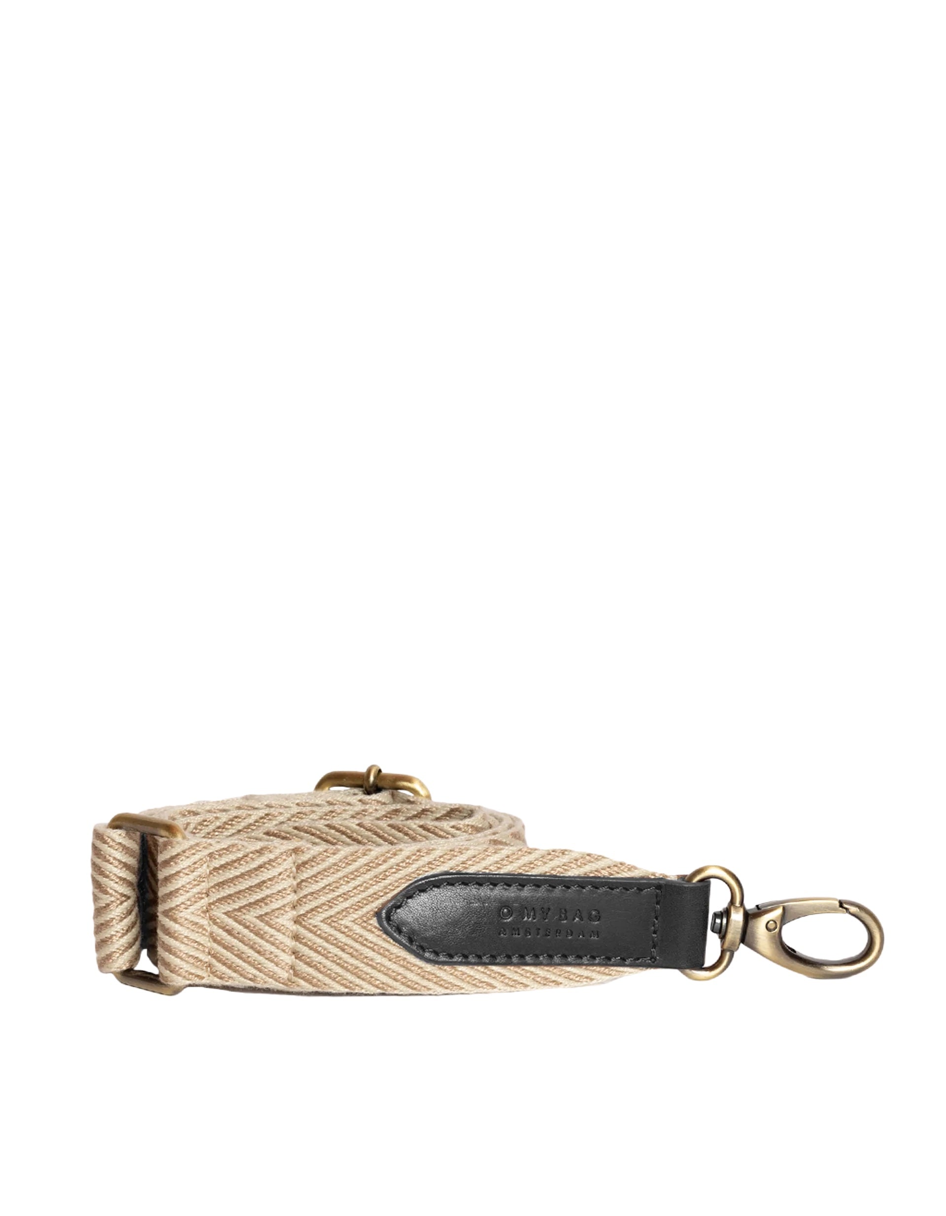 O MY BAG - Herringbone Webbing Strap - Sand & Black