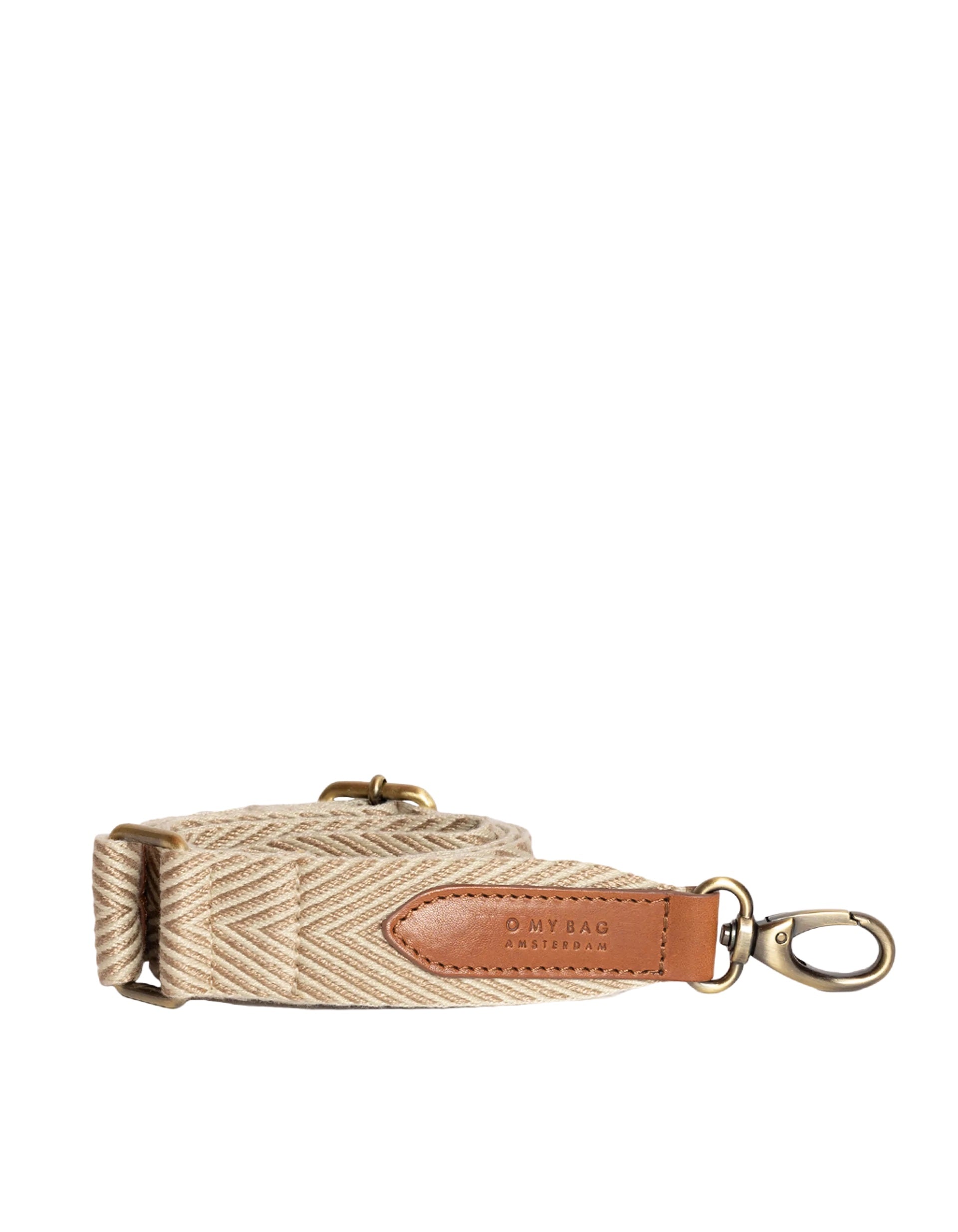 O MY BAG - Herringbone Webbing Strap - Sand & Cognac / Webbing