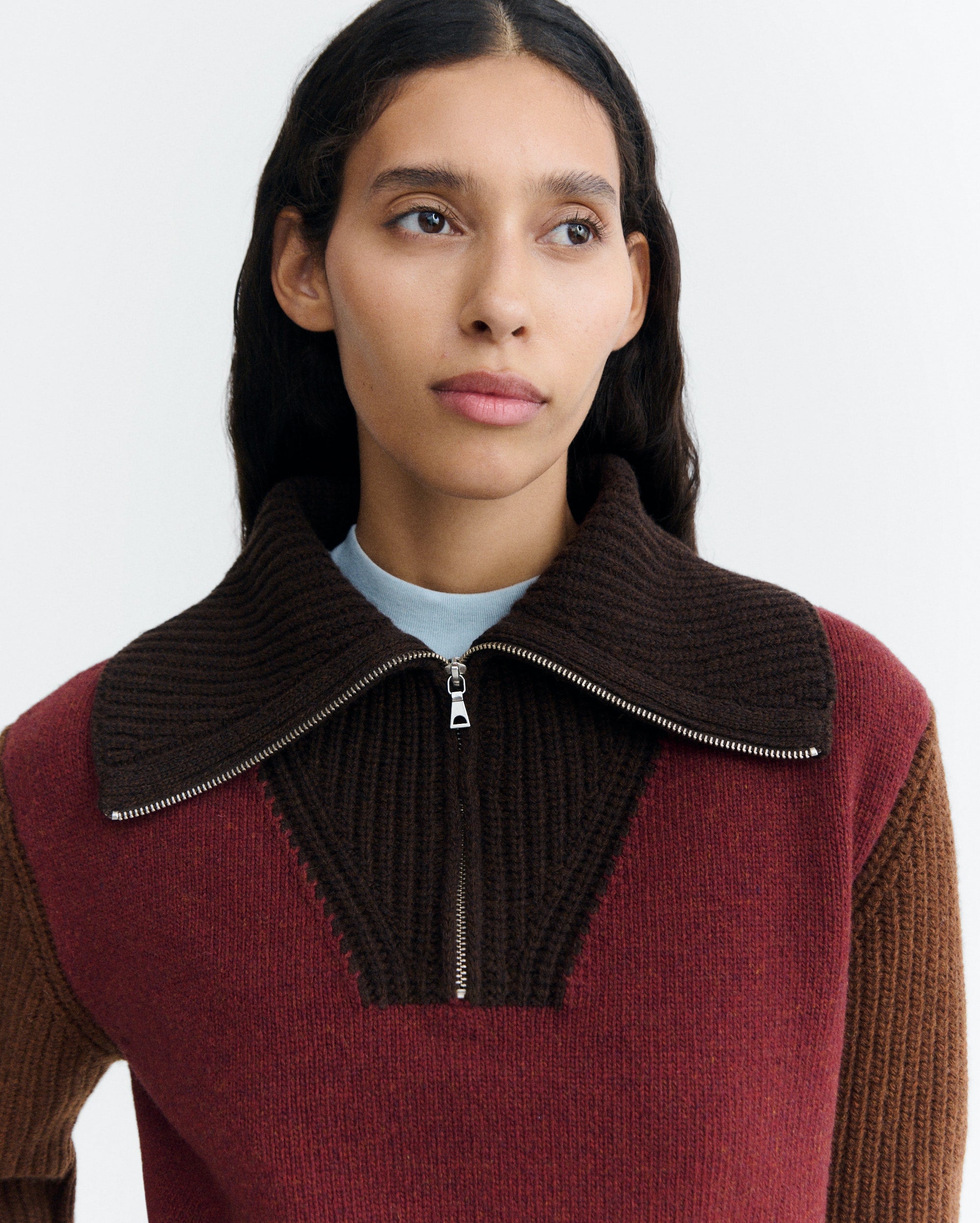 Thinking Mu Brown Tanit Knitted Sweater