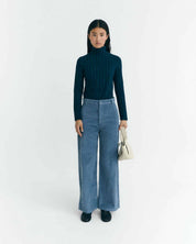 Thinking Mu - High rise corduroy Karina pants - Blue