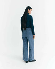Thinking Mu - High rise corduroy Karina pants - Blue