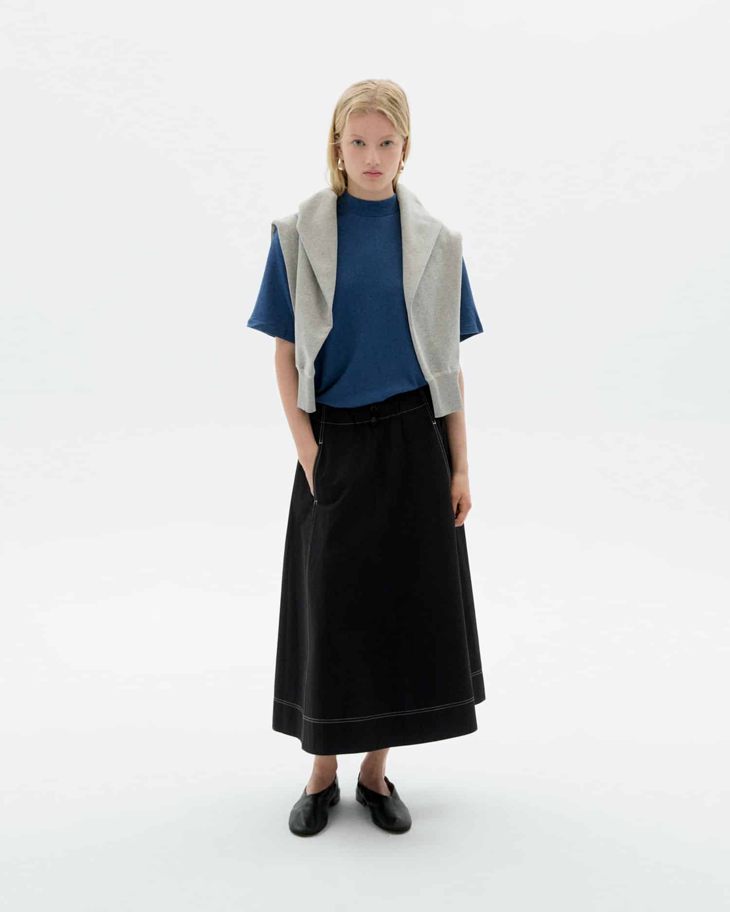 Thinking Mu Paper touch Olatz long skirt
