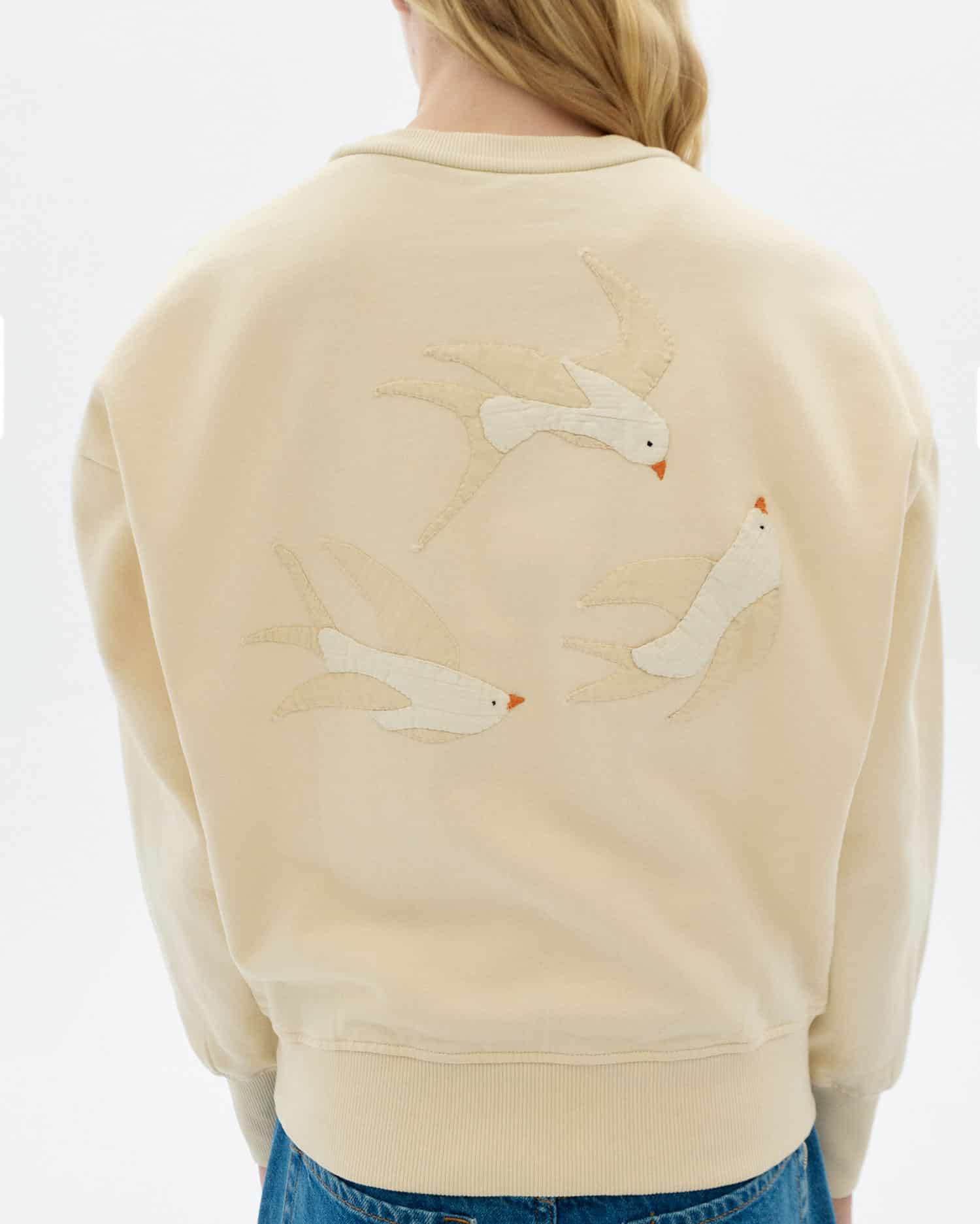 Thinking Mu Hand Embroidered bird Jodie sweatshirt