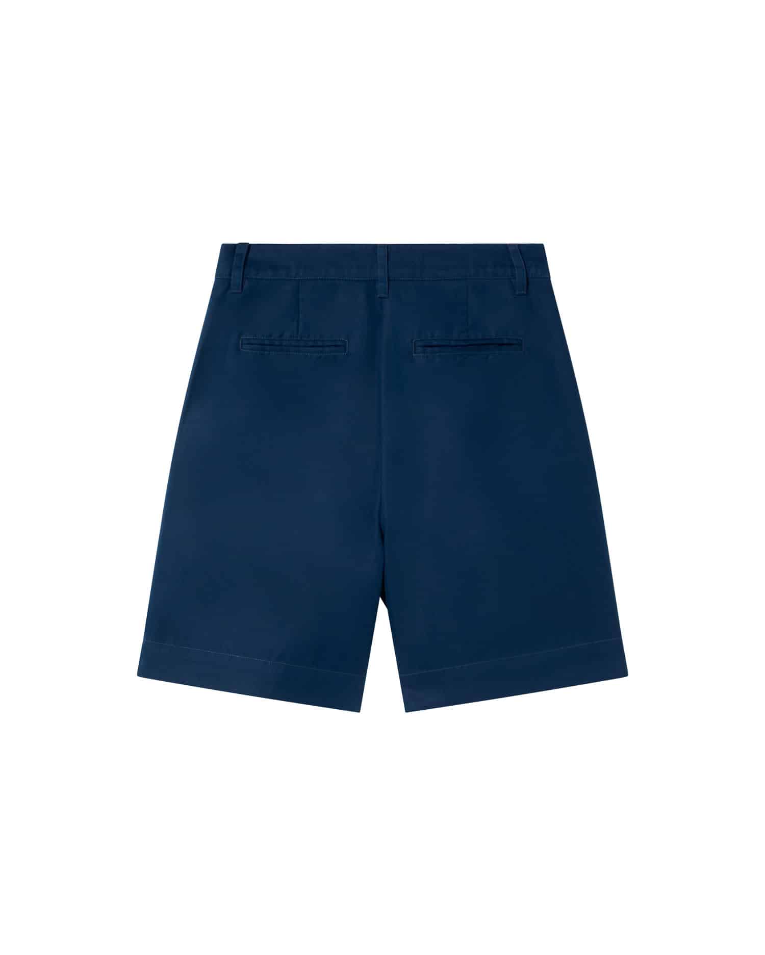 thinking Mu Blue pleats hemp Lia bermuda shorts