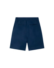 thinking Mu Blue pleats hemp Lia bermuda shorts