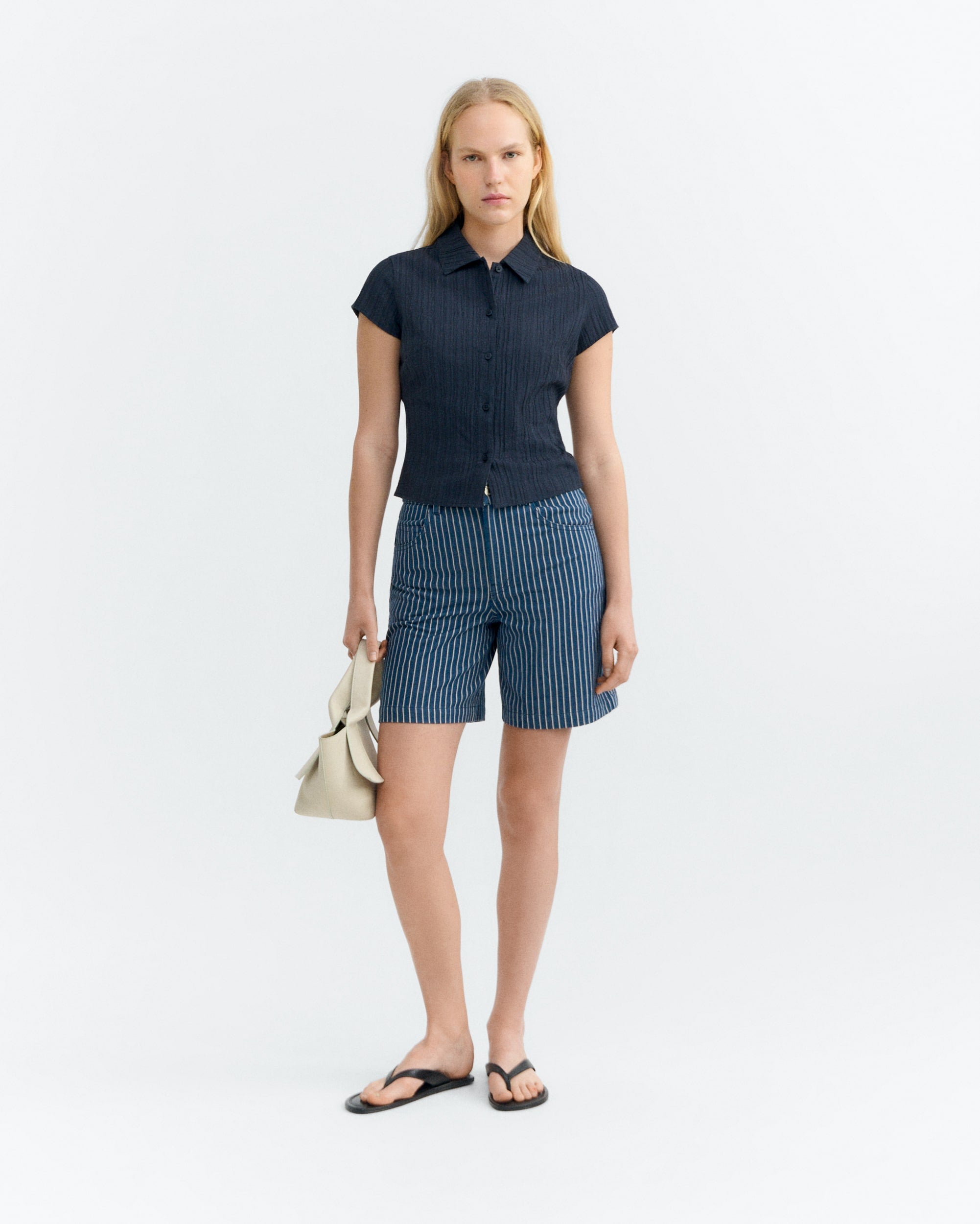 Thinking Mu - Shorts stripes natural dye railway Luisa