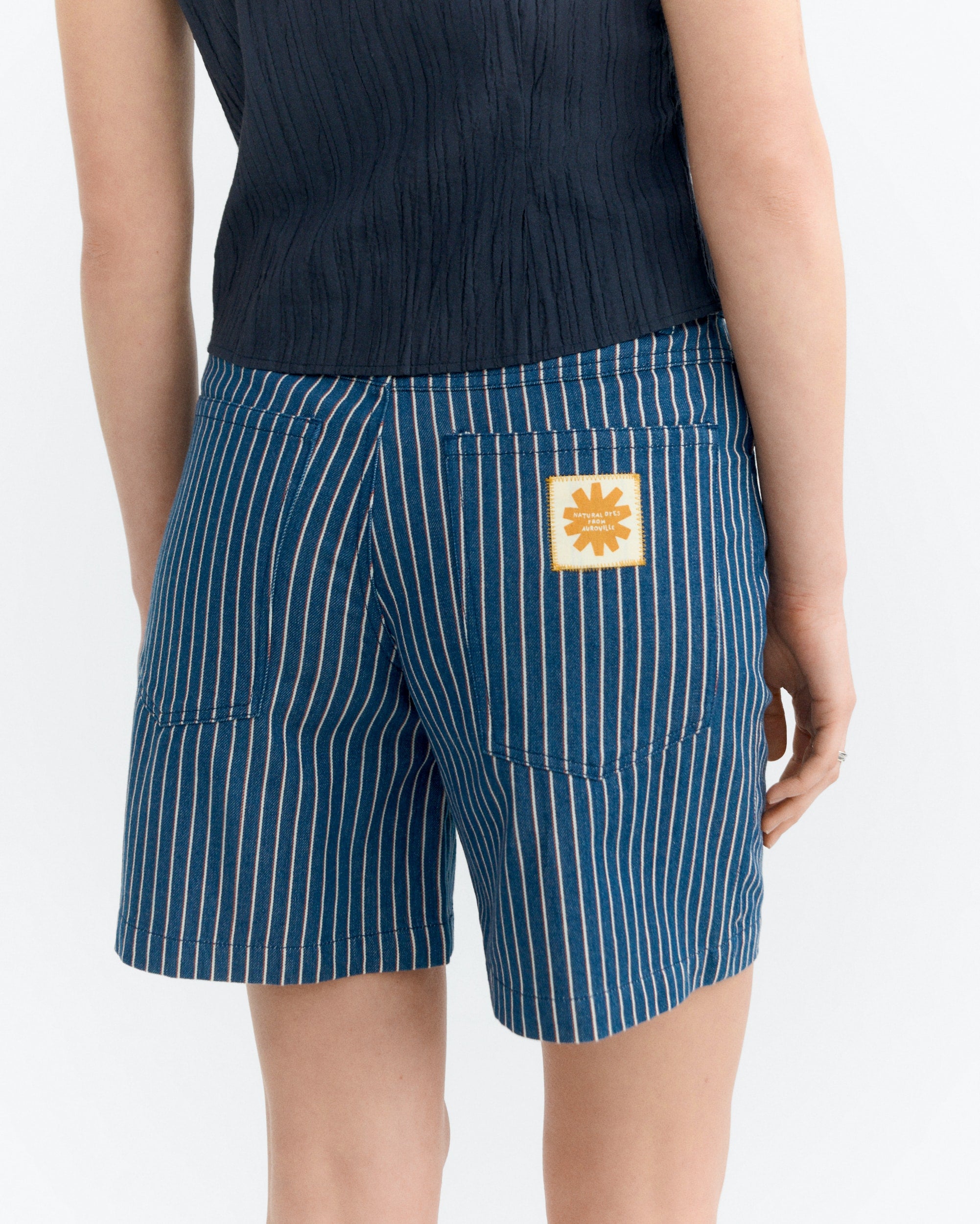 Thinking Mu - Shorts stripes natural dye railway Luisa