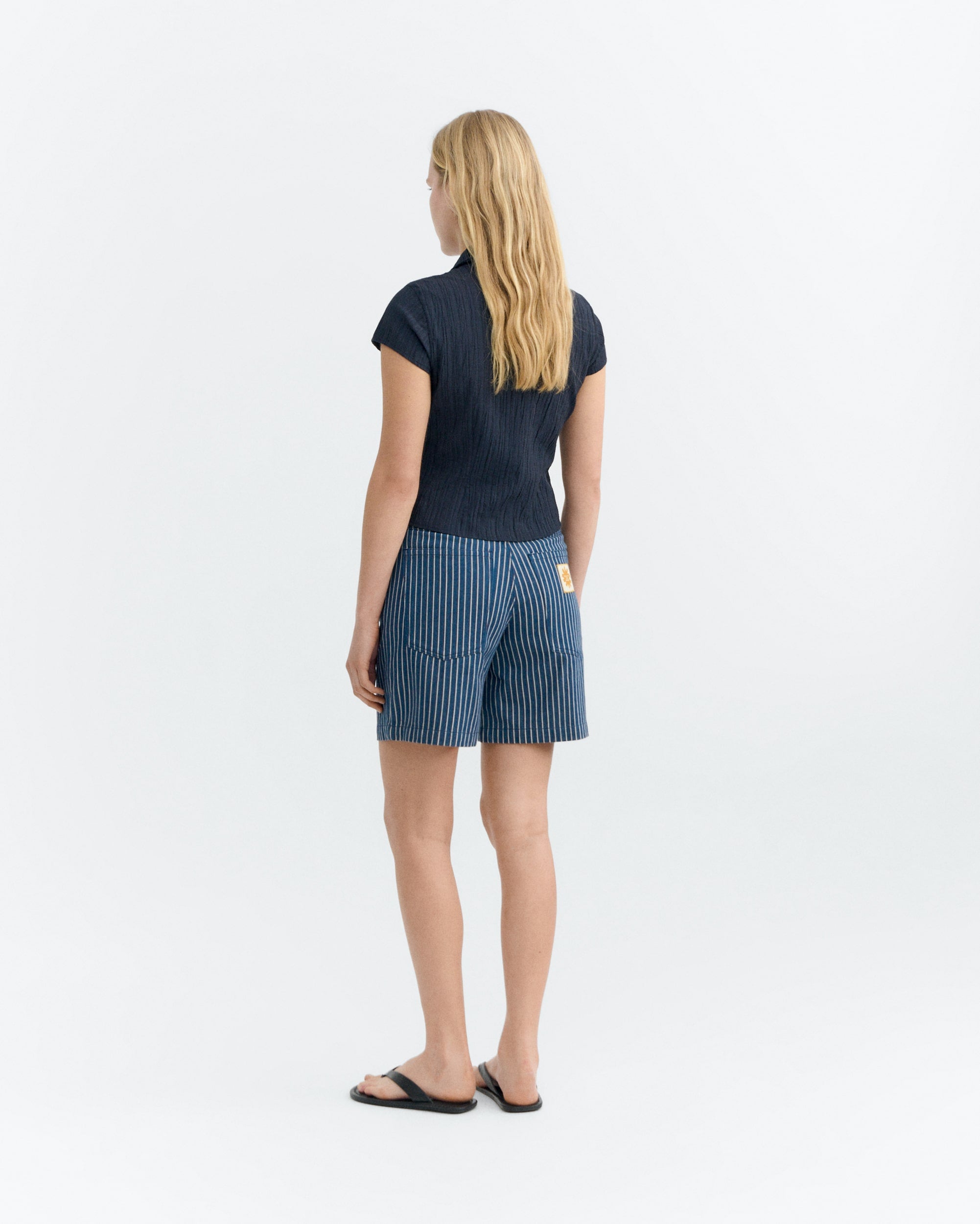 Thinking Mu - Shorts stripes natural dye railway Luisa