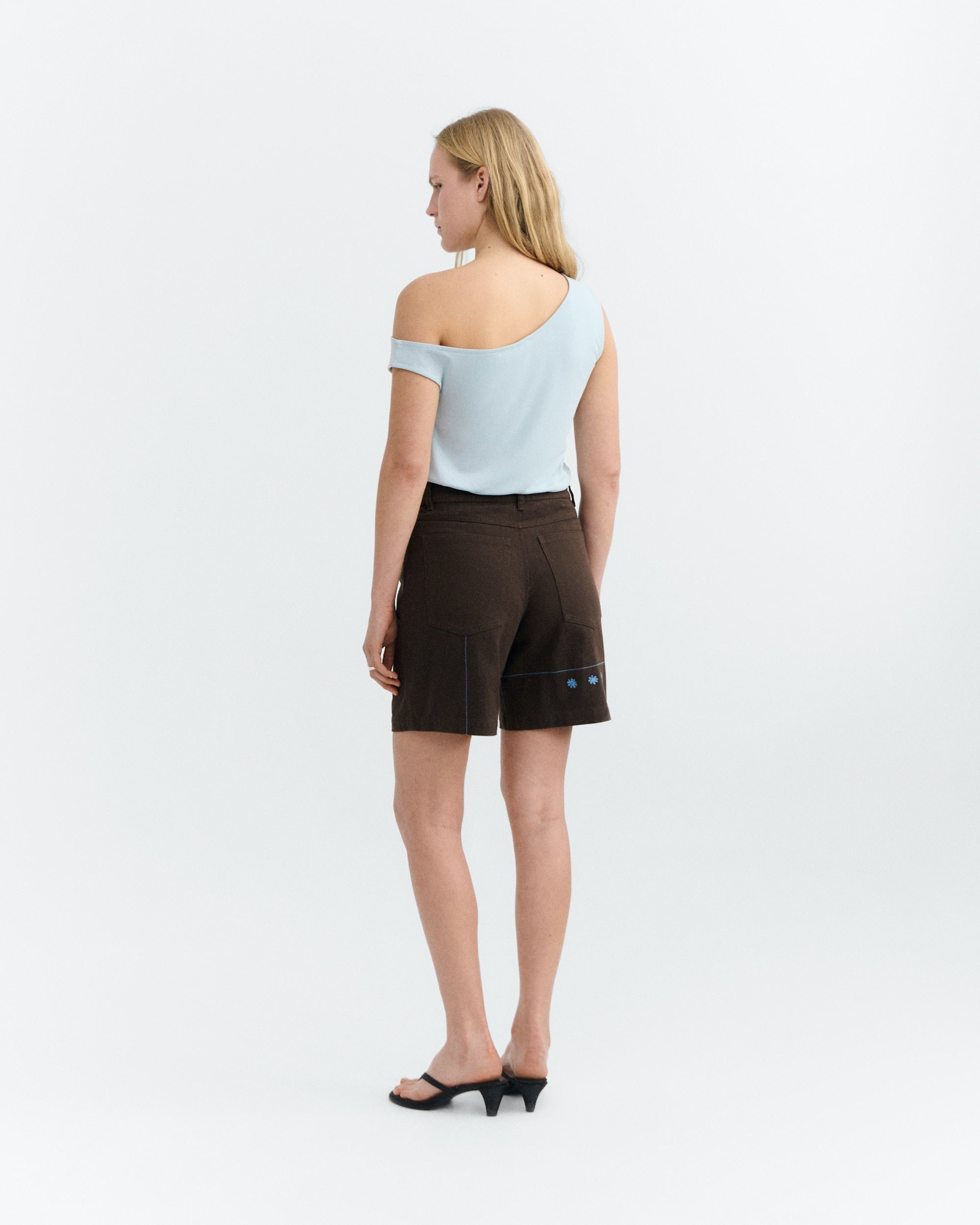 Thinking Mu - Shorts hand embroidered sole mio Luisa