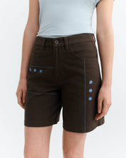 Thinking Mu - Shorts hand embroidered sole mio Luisa