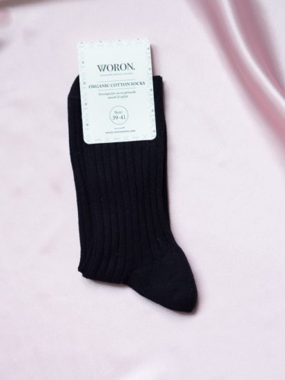 Organic cotton socks black