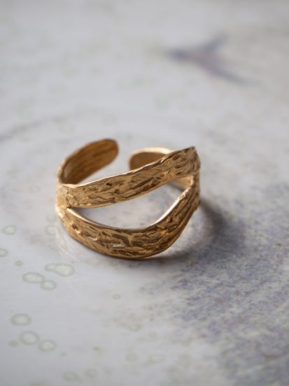 Oh my darling double wave gold ring