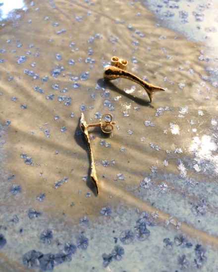 Melted II earrings gold plated