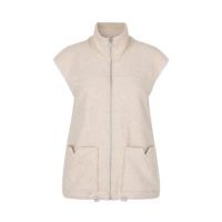 Jussie organic cotton fleece vest beige