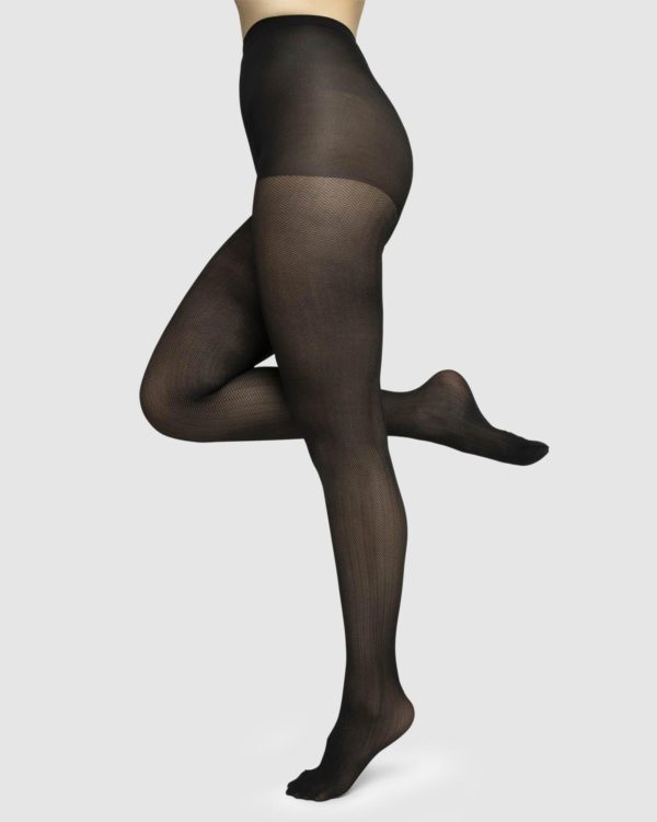 Swedish Stockings Nina fishbone tights black 40den