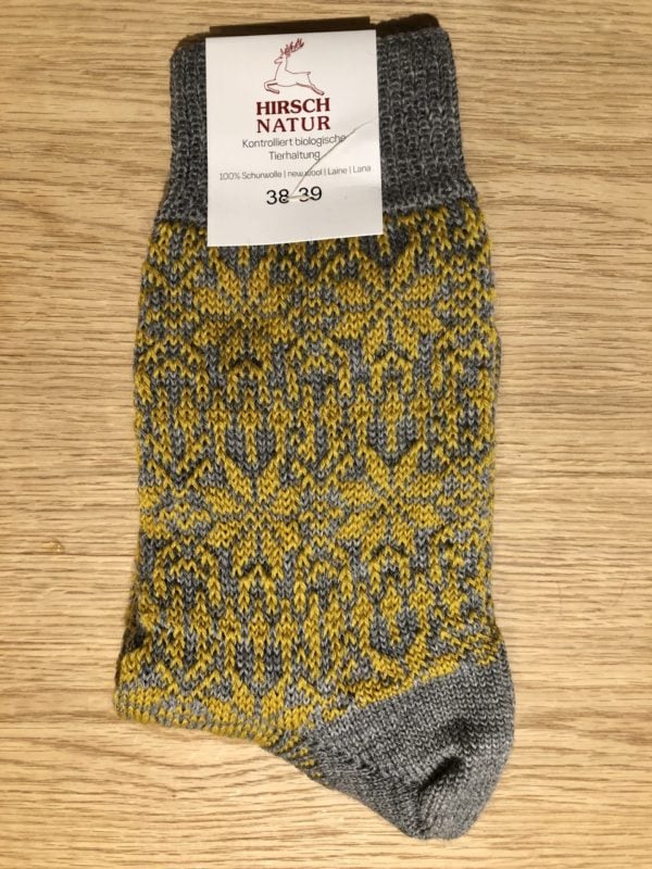 Hirsch - Wool socks - Grey/yellow
