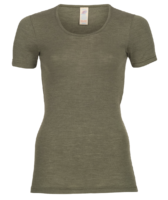 Engel Natur Dame T-shirt i uld/silke Olive