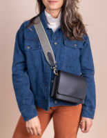 Audrey Mini Vegan leather, structured crossbody bag – Black