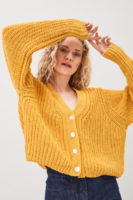 Lex chunky organic cotton cardigan – Yellow