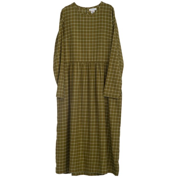 serendipity kjole Brushed Dress Olivechecks-Brushed Cotton 4