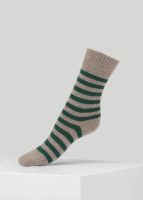Dear Denier – Laura Stripe Cashmere Sock – Green/Beige
