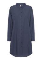 Grobund økologisk skjortekjole – Netta i vintageblå