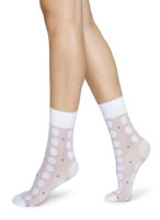 Swedish Stockings – Viola Dot Socks – White
