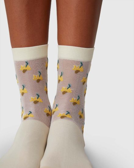 Swedish Stockings Embla Flower Socks Cream