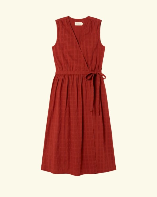 Red cuadrito Amapola dress