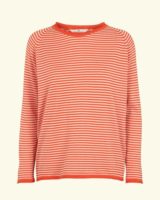 Basic Apparel – økologisk bluse – Soya Mini Stripe – Spicy Orange / Rygby Tan