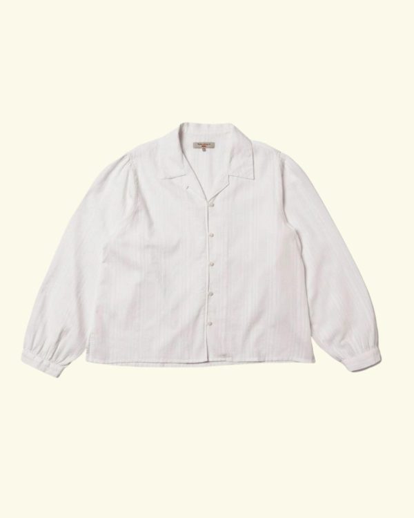 Nudie Jeans Edith Striped Dobby Blouse Offwhite