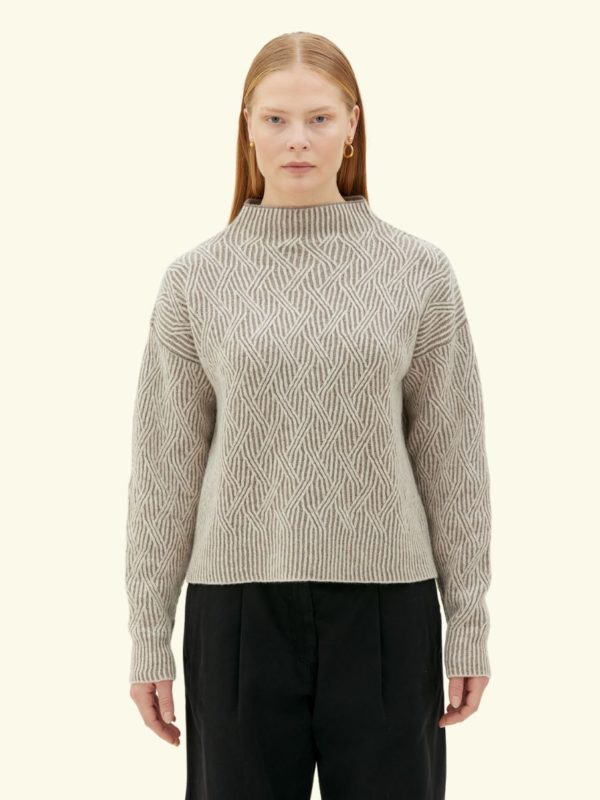 Maska Zoya bicolour lambswool sweater Taupe melange