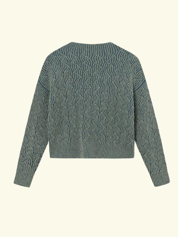 Maska Zoya bicolour lambswool sweater Deep lagoon green multicolour