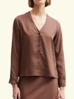 Schulz by Crowd Sessa shirt Brown Tencel