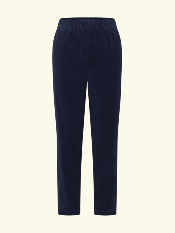 Lanius Corduroy trousers with elastic waistband (GOTS) - Midnight