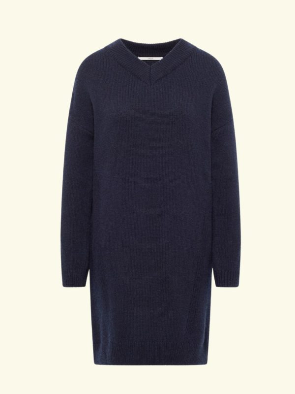 Lanius Mini knit dress (GOTS) - midnight melange