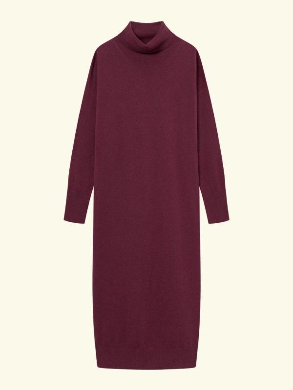 Maska Kaya knitted dress in lambswool - Bourdeaux