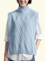 Rifo Recycled Wool Turtleneck Vest Powder Blue