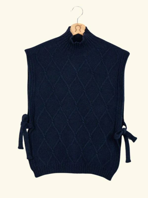 Rifo Recycled Wool Turtleneck Vest Blackberry