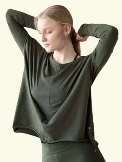 Yogamii - Lion Drapy Tee - Dark Olive