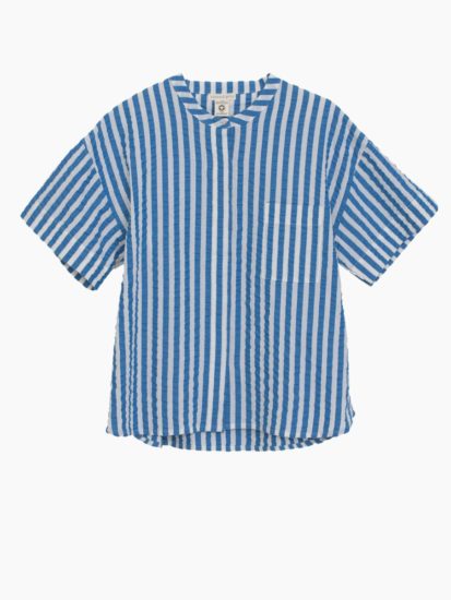 Serendipity Short Sleeved Shirt Azur Stripe